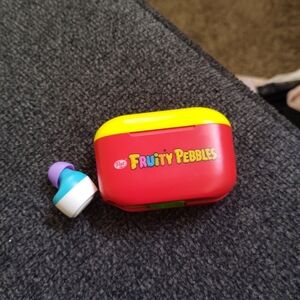 Jlab Bluetooth earbuds red and yellow case white blue and purple earbuds